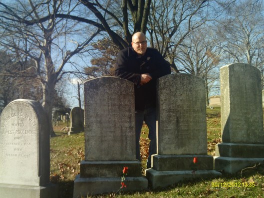 Theodore Roosevelt Sr., his wife, and Theodore (Teddy) Roosevelt Jr's first wife Alice Hathaway Lee Roosevelt. Teddy is buried in Oyster Bay with his second wife. Oddly, Teddy Roosevelt's first spouse and mother died on the same day, February 14, 1884.