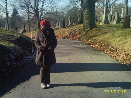 It was cold and windy, just the right feel for a December walk in a cemetery.