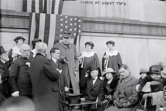 10 May 1917: Tens of thousands of New Yorkers, including Leonard Wood, turned out to see Marshal Joffre place a wreath on Ulysses S. Grant's sarcophagus