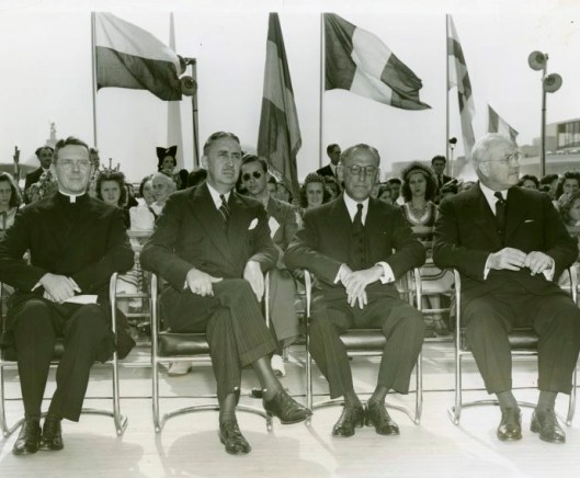 Clergymen of different denominations shared the stage with military and political dignitaries