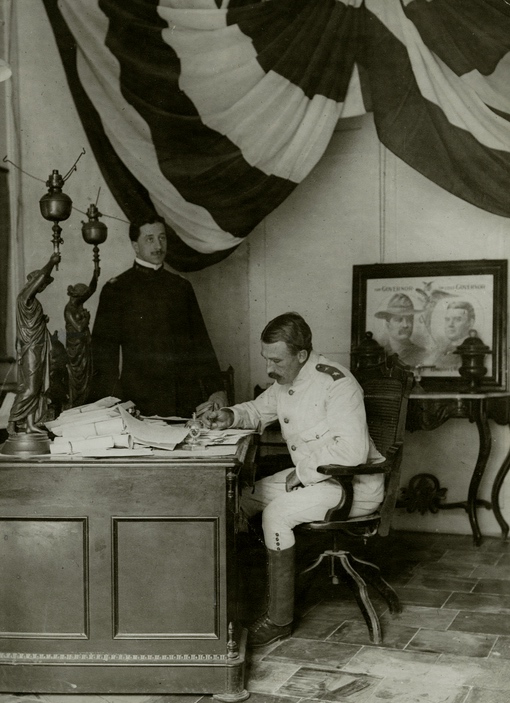 General Wood in his dress white, Cuba 1905. Wood was a longtime friend of the Roosevelt family.