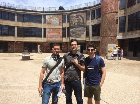 The Bowery Boys in the Castle Williams courtyard