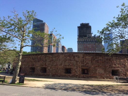 One of the beautiful things about the Battery is its sense of the old and the modern, as this image of the castle with the Manhattan skyline attests.