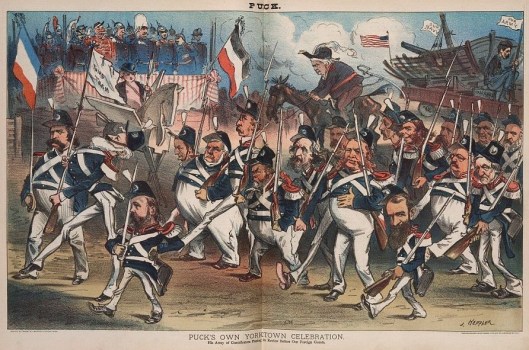 Puck magazine turned ten the year of the Yorktown Centennial. Sort of the Onion of its day, it naturally had to poke some fun of the occasion.