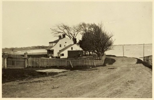 One gets a sense of Ft. Hamilton's remoteness in this turn of the century photograph. Note the water background.