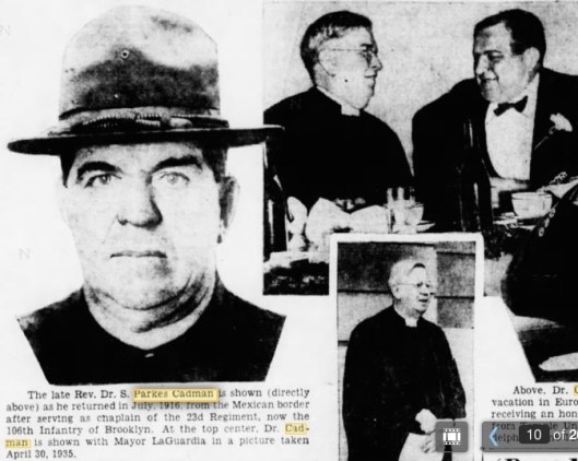 Three images of the Reverend S. Parkes Cadman from his Brooklyn Daily Eagle obituary